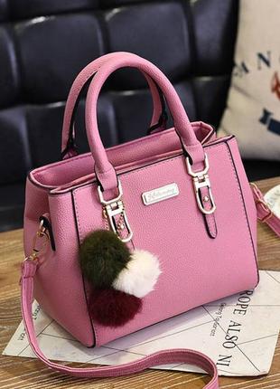 Женская мини сумочка на плечо розовый2 фото
