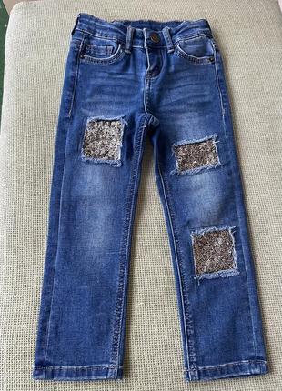 Плотні джинси з паєтками