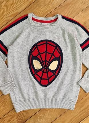 Вязанный свитер для мальчика, рост 122, цвет светло-серый