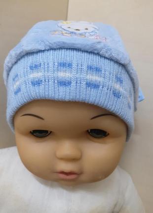 Ясельная велюровая шапочка для для новорожденных малышей роддом6 фото