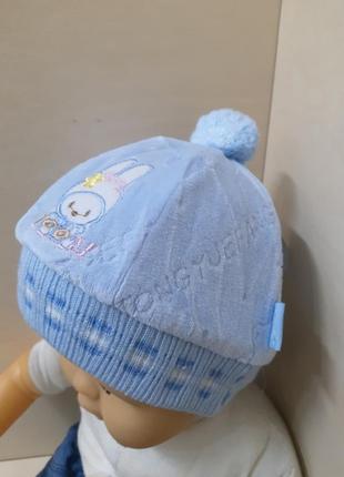 Ясельная велюровая шапочка для для новорожденных малышей роддом3 фото