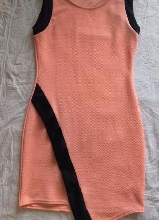 Нарядное стрейчевое платье по фигуре, облегающее, розовое, р. 38 s (10) 42-44 наш