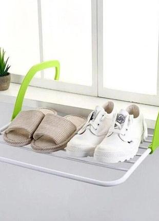 Навісна сушарка fold clothes shelf для одягу на батарею3 фото