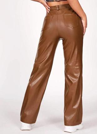 Брюки штани з екошкіри shein стильні широкі2 фото