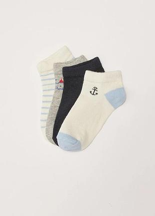 1-2/2-3/3-4/4-5 нові яскраві короткі шкарпетки з візерунком комплект набір 4 пари lc waikiki вайкіки