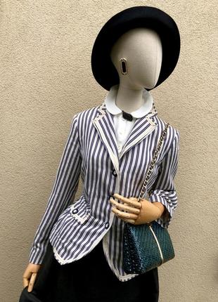 Лен,жакет,пиджак,блейзер в полоску,люкс бренд,max mara,италия