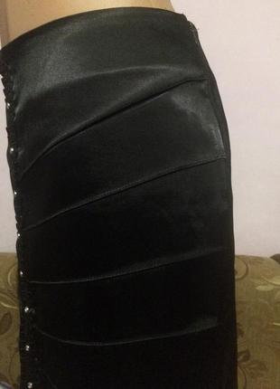 Стильная атласная нарядная юбка размер 463 фото