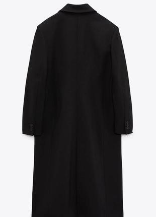 Черное пальто миди длины в мужском стиле zara5 фото
