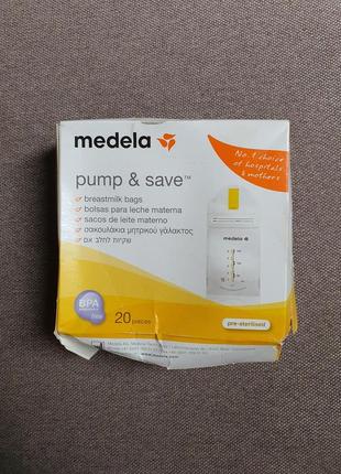 Пакети для зберігання  грудного молока medela breastmilk bags, 20 шт