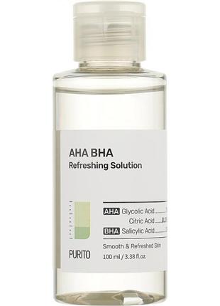 Освіжаючий тонер з aha bha кислотами purito aha bha refreshing solution2 фото