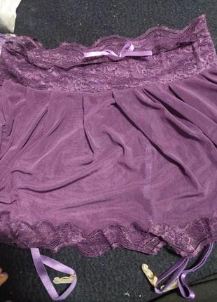 Эротическая юбка фиолетовая - размер универсальный, длина 33см, в талии до 85см