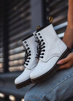 Жіночі ботінки dr.martens 1460 white женские ботинки мартинсы5 фото