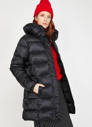 Удлиненная длинная куртка пуховик пальто