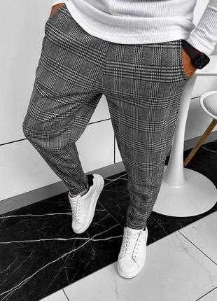 Штаны клетка белая