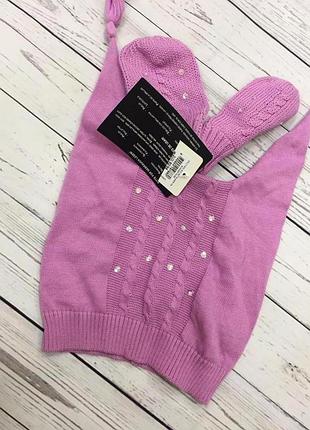 Шапка с варежками р. 92-98 см