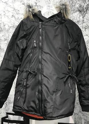 Куртка зимняя парка чёрная2 фото