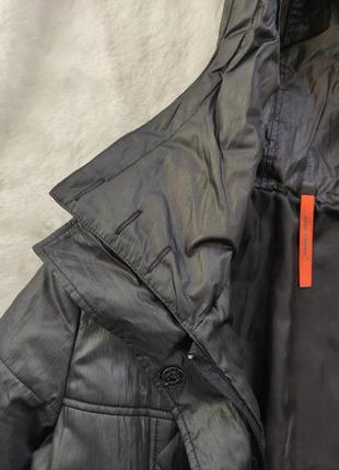 Чорний зимовий пуховик куртка довга тепла пальто з поясом капюшоном пальто9 фото