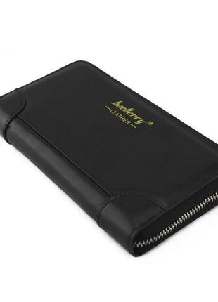 Гаманець шкіряний чоловічий baellerry leather black.  колір чорний