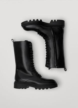 Високі черевики з натуральної шкіри від massimo dutti