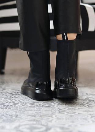 Черевики жіночі демісезонні  alexander mcqueen boots black2 фото