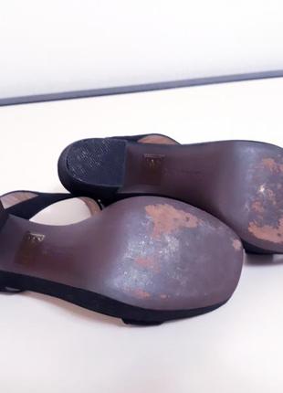 Чорні замшеві відкриті туфлі, босоніжки на стійкому каблуці carlo pazolini 383 фото