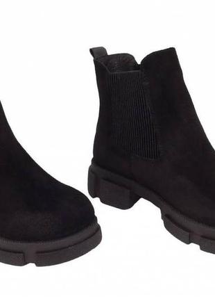 Ботинки челси черные утепленные на массивной подошве для девочки (32 размер)  bistfor 2125000787503