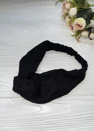 Пов‘язка - чалма для волосся жіноча текстильна чорна1 фото