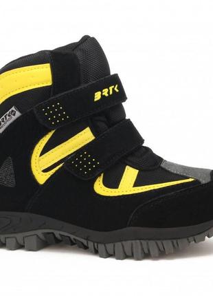 Ботинки  черные с желтыми текстильными вставками (27 размер)  bartek 5903607717980