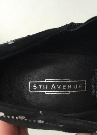 Кожаные ботинки ботильоны 5th avenue на каблуке замшевые шкіряні черевики6 фото