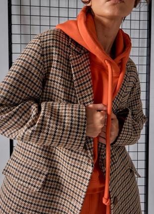 Теплый женский кашемировый пиджак -пальто с отложным воротником xs, s, m4 фото