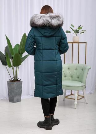 Зимова жіноча тепла куртка з хутром чорнобурки finland. бескоштовна доставка2 фото