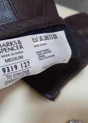 Перчатки,рукавички кожаные 100%  брендовые  marks & spencer  новые.3 фото