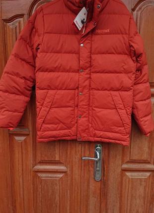 Брендовая фирменная зимняя куртка натуральный пуховик marmot пух 700,оригинал из сша, размер s-m.1 фото