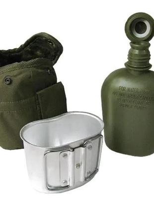 Фляга 900 мл. тактическая в чехле "mil-tec" - олива