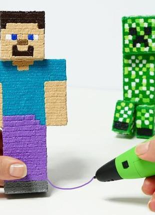 3d ручка pen-5 minecraft з lcd-дисплеєм + пластик і трафарети!