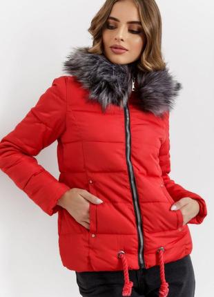Куртка женская демисезонная цвет красный2 фото