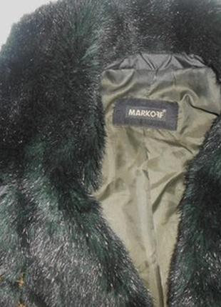 Изумрудная курточка, легкий синтепон, воротник мех под норку, люрекс, вышивка markoff4 фото