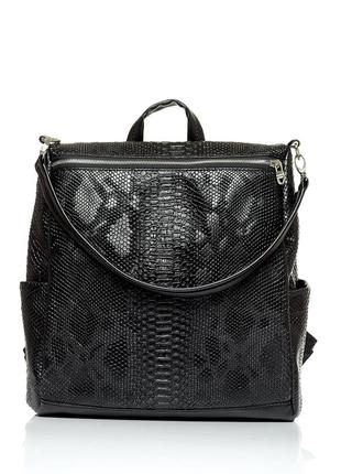 Жіночий рюкзак-сумка sambag trinity крокодил6 фото