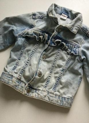 Джинсовая куртка варёнка h&m 1-2г 80-86р