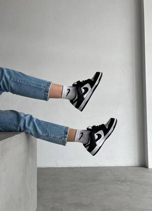 Жіночі кросівки nike dunk low retro white black / smb