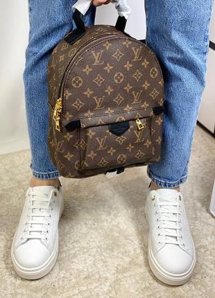 Рюкзак для коричневый канва брендовый в стиле луи витон louis vuitton5 фото