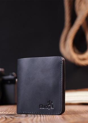 Матовое мужское портмоне из натуральной кожи shvigel 16600 черный6 фото
