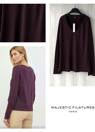 Новый кашемировый хлопковый лонгслив majestic filatures футболка с длинным рукавом кашемир хлопок