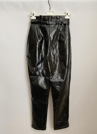Лаковані шкіряні кожаные брюки штани вінілові виниловые штаны na-kd3 фото