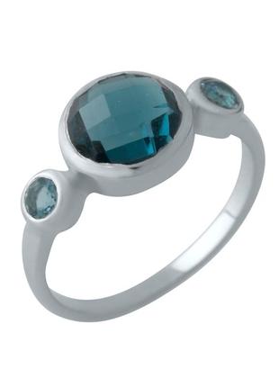 Серебряное кольцо с топазом лондон блю 1.87ct (18см размер) 2010500