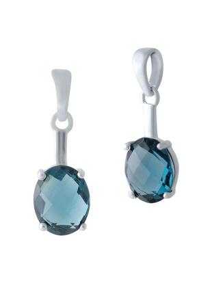 Серебряная подвеска с топазом лондон блю 2.322ct (2020301)