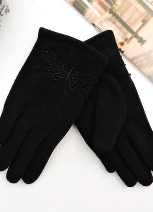 Детские перчатки "bowtie" черные2 фото