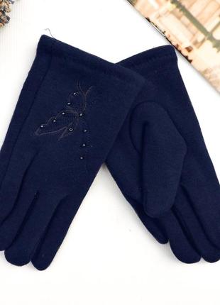 Детские перчатки "butterfly" темно-синие2 фото