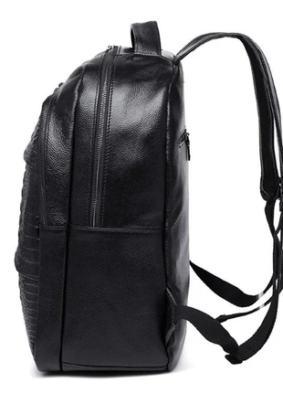 Чоловічий шкіряний рюкзак під рептилію, міський рюкзак для чоловіків з натуральної шкіри, ранець8 фото