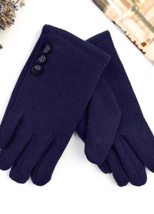 Детские перчатки "buttons" темно-синие2 фото